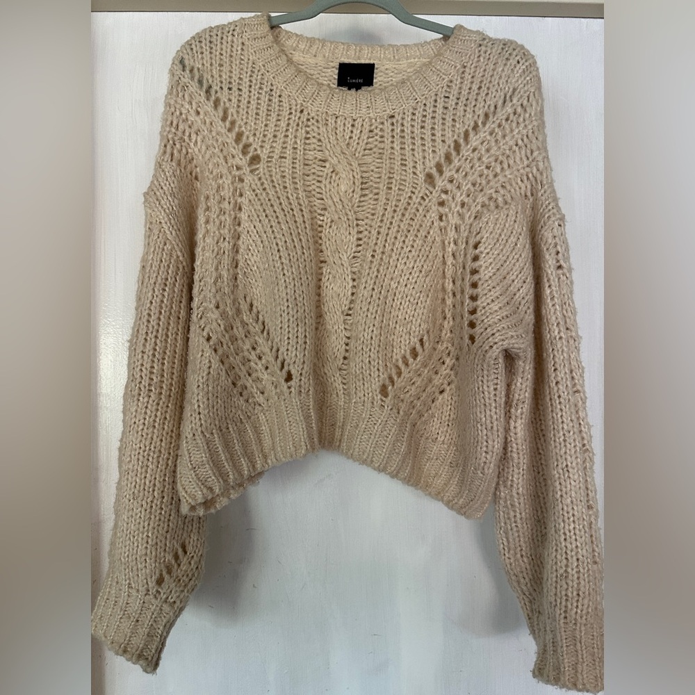 Lumière Cozy Beige Knit Pullover Sweater